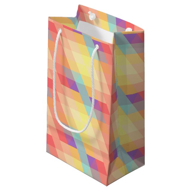 Petit Sac Cadeau Motif coloré (Devant Angle)
