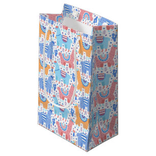 Petit Sac Cadeau Motif coloré lumineux d'alpaga