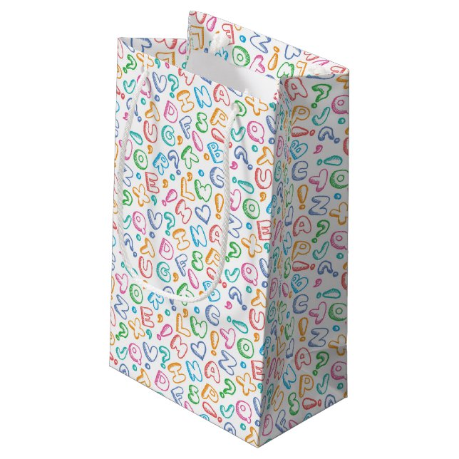 Petit Sac Cadeau motif d'alphabet (Dos Angle)