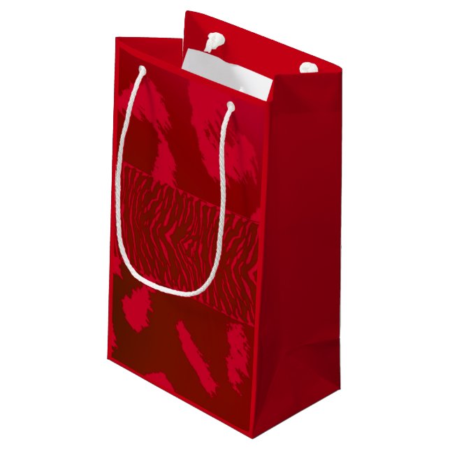 Petit Sac Cadeau Motif d'animal sauvage rouge (Dos Angle)