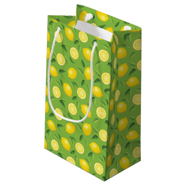 Petit Sac Cadeau Motif d'arrière - plan de citrons (Dos Angle)