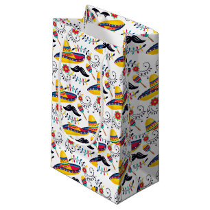 Petit Sac Cadeau Motif d'art populaire mexicain Sombreros, Moustach
