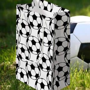Petit Sac Cadeau motif de ballon de football dans le black&white