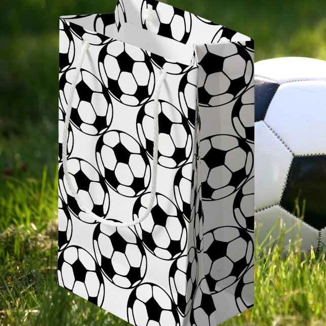 Petit Sac Cadeau motif de ballon de football dans le black&white (Créateur téléchargé)