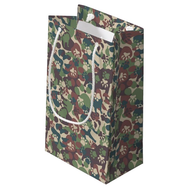 Petit Sac Cadeau Motif de camouflage de chien (Dos Angle)