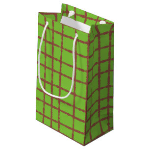 Petit Sac Cadeau Motif de chèque Brown et vert Élégant et unique