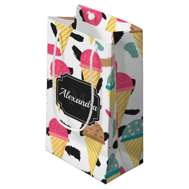 Petit Sac Cadeau Motif de crème glacée mignonne (Devant Angle)