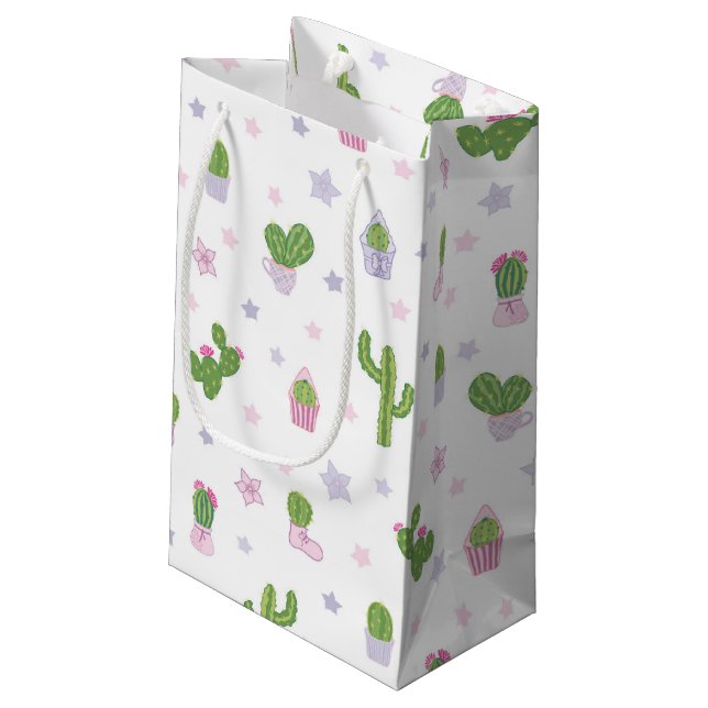 Petit Sac Cadeau Motif de Cute Cactus (Dos Angle)