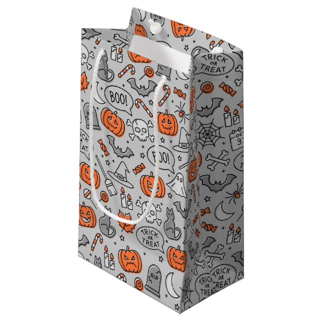 Petit Sac Cadeau Motif de doodle pour les enfants mignons Halloween (Devant Angle)
