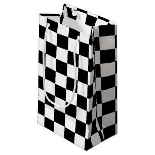 Petit Sac Cadeau Motif de drapeau à carreaux noir et blanc cool