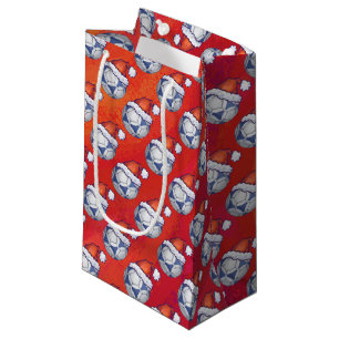 Petit Sac Cadeau Motif de fête bleu et blanc de ballon de football