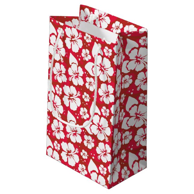Petit Sac Cadeau Motif de fleurs de ketmie (Dos Angle)