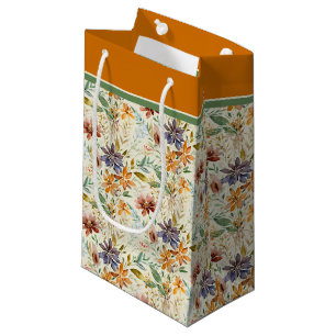 Petit Sac Cadeau Motif de fleurs sauvages d'automne