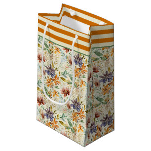 Petit Sac Cadeau Motif de fleurs sauvages d'automne
