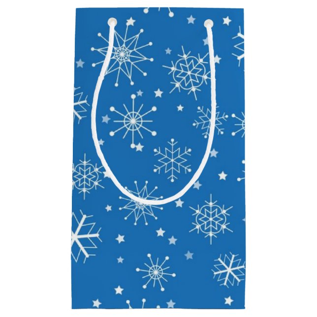 Petit Sac Cadeau Motif de flocon de neige	 (Devant)