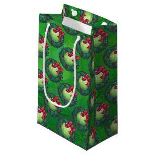Petit Sac Cadeau Motif de guirlande de Noël de balle de tennis sur