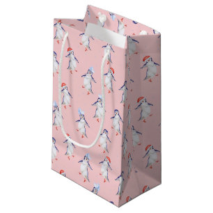 Petit Sac Cadeau Motif de pingouins dansants de Noël