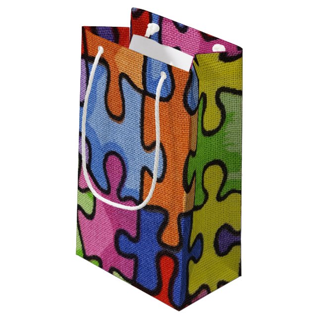 Petit Sac Cadeau motif de puzzle (Dos Angle)