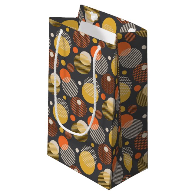 Petit Sac Cadeau Motif de rayure de point de polka (Devant Angle)
