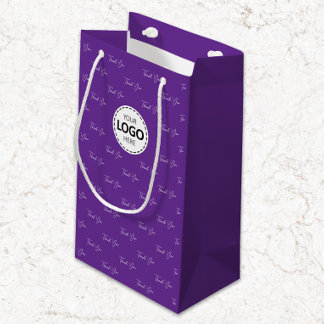 Petit Sac Cadeau Motif de remerciement avec logo personnalisé Viole