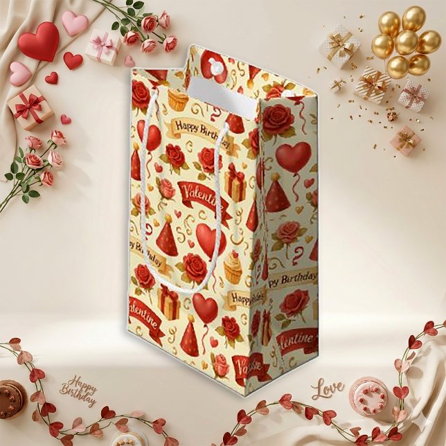 Petit Sac Cadeau Motif de Saint-Valentin pour anniversaire à cœur f (Créateur téléchargé)