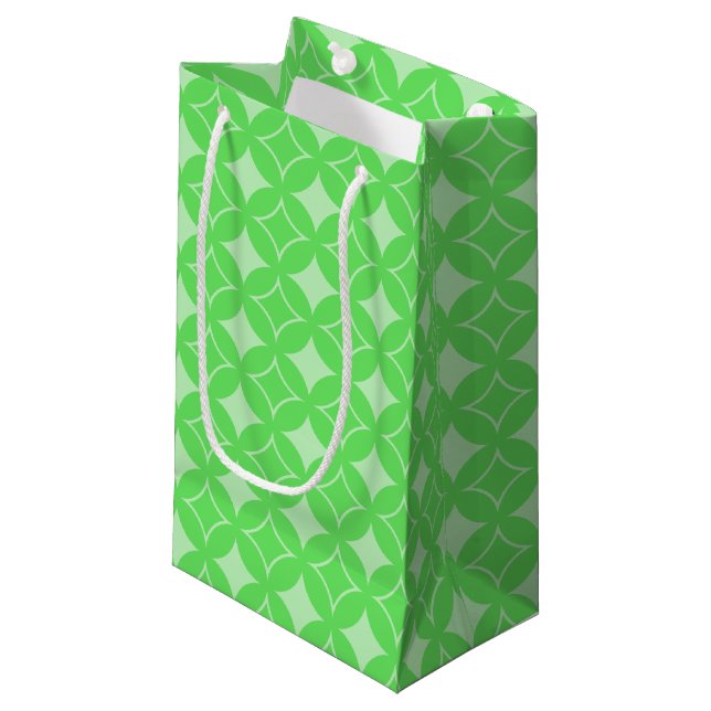 Petit Sac Cadeau Motif de shippo vert citron (Devant Angle)