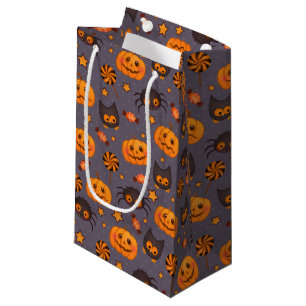 Petit Sac Cadeau Motif d'Halloween mignon Arrière - plan pourpre