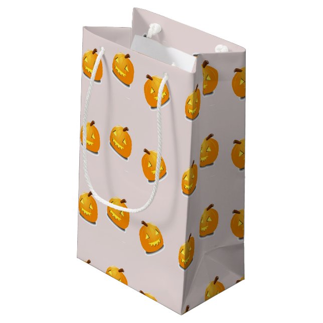 Petit Sac Cadeau Motif en chef citrouille orange (Dos Angle)