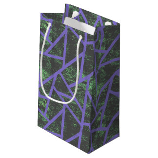 Petit Sac Cadeau Motif en mosaïque violet et verte