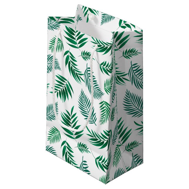 Petit Sac Cadeau Motif Feuille tropical (Devant Angle)