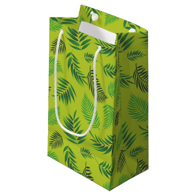 Petit Sac Cadeau Motif Feuille tropical 12 (Devant Angle)