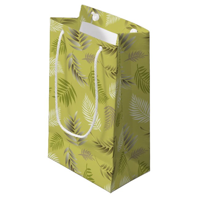 Petit Sac Cadeau Motif Feuille tropical 17 (Devant Angle)