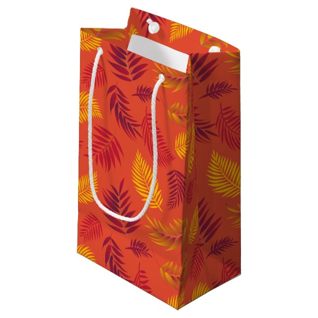 Petit Sac Cadeau Motif Feuille tropical 18 (Devant Angle)