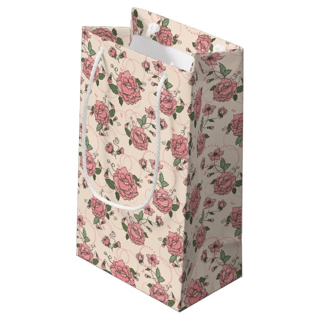 Petit Sac Cadeau Motif floral 5 (Dos Angle)