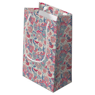 Petit Sac Cadeau Motif floral avec l'oiseau et le papillon