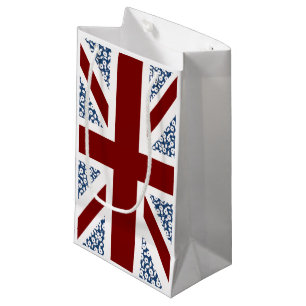 Petit Sac Cadeau Motif floral de calicot de drapeau d'Union Jack