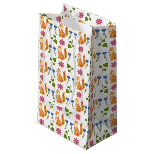Petit Sac Cadeau Motif floral rusé assez en pastel (Devant Angle)