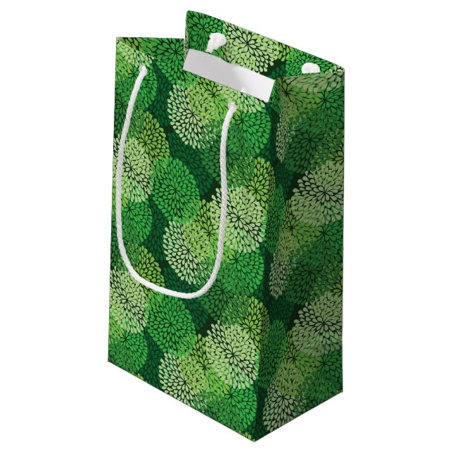 Petit Sac Cadeau Motif floral vert (Dos Angle)
