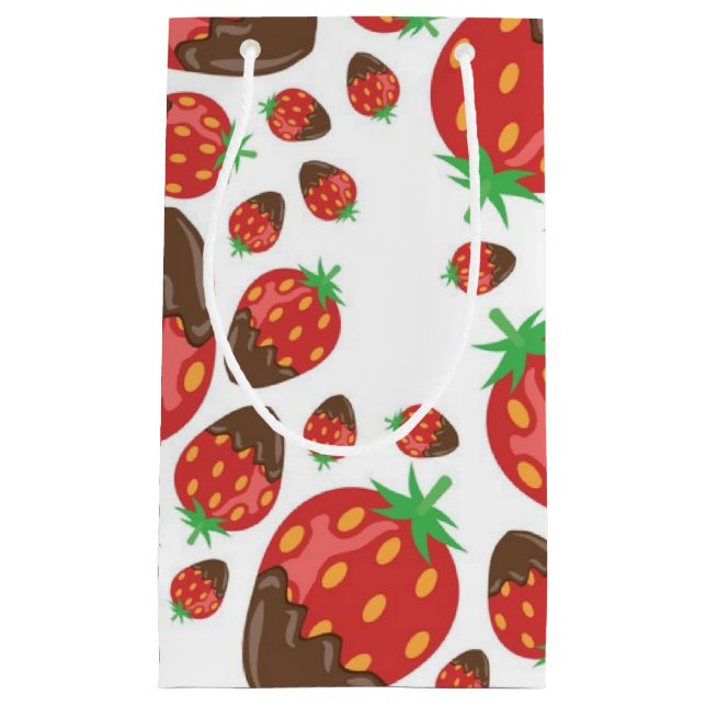 Petit Sac Cadeau Motif fraise (Devant)