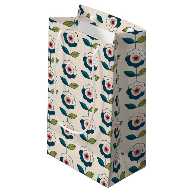 Petit Sac Cadeau Motif Fun Jardin Retro (Devant Angle)