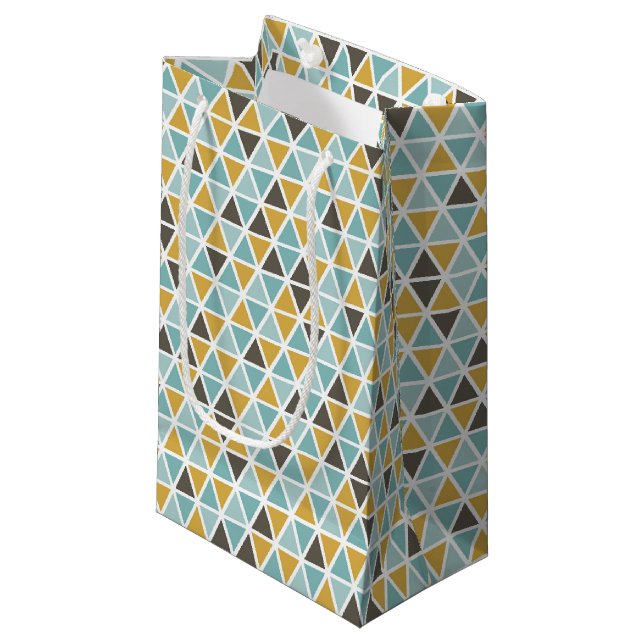 Petit Sac Cadeau Motif géométrique de triangle (Devant Angle)