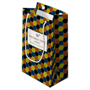 Petit Sac Cadeau Motif géométrique lumineux, fête d'anniversaire mo