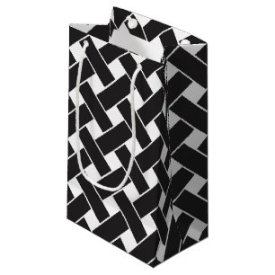 Petit Sac Cadeau Motif géométrique moderne noir et blanc