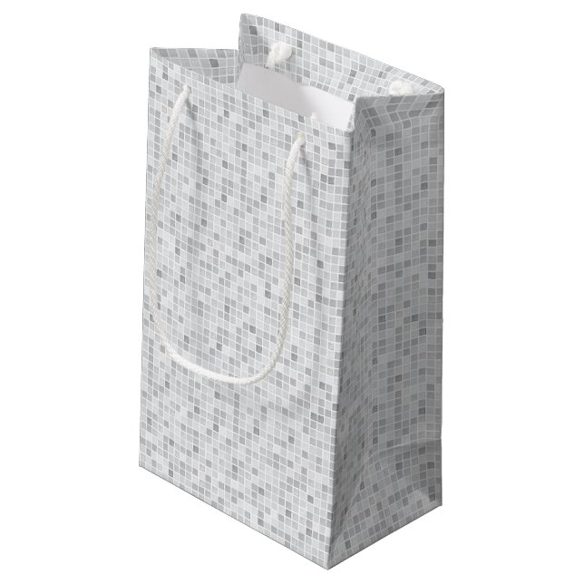Petit Sac Cadeau Motif gris de tuiles (Dos Angle)