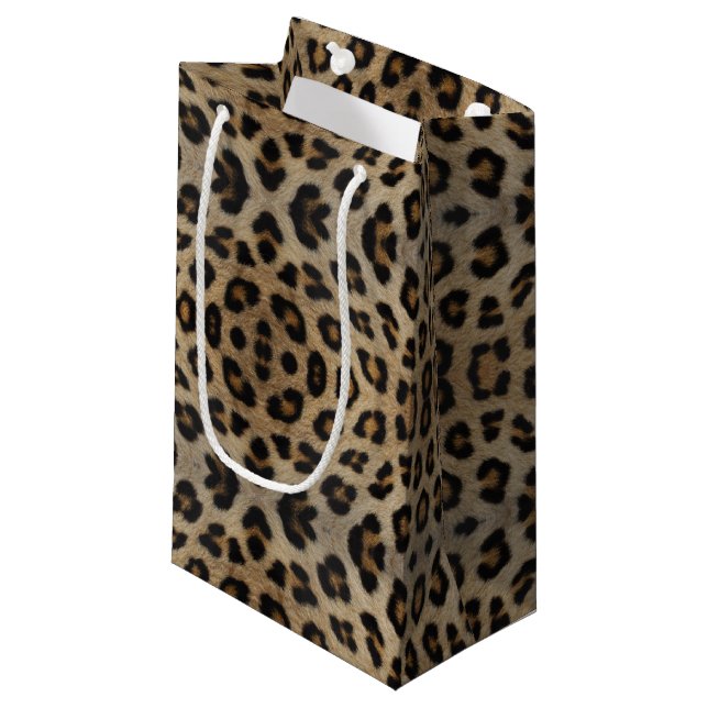 Petit Sac Cadeau Motif imprimé animal stylé léopard guépard fourrur (Devant Angle)