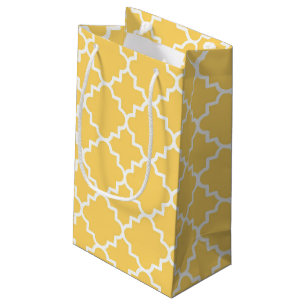 Petit Sac Cadeau Motif jaune de Quatrefoil