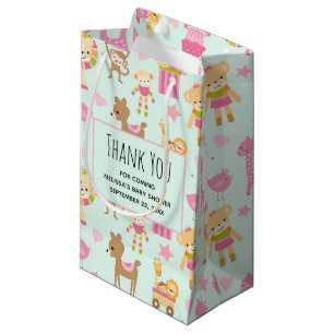 Petit Sac Cadeau Motif mignon avec Happy Animals & Toys Merci