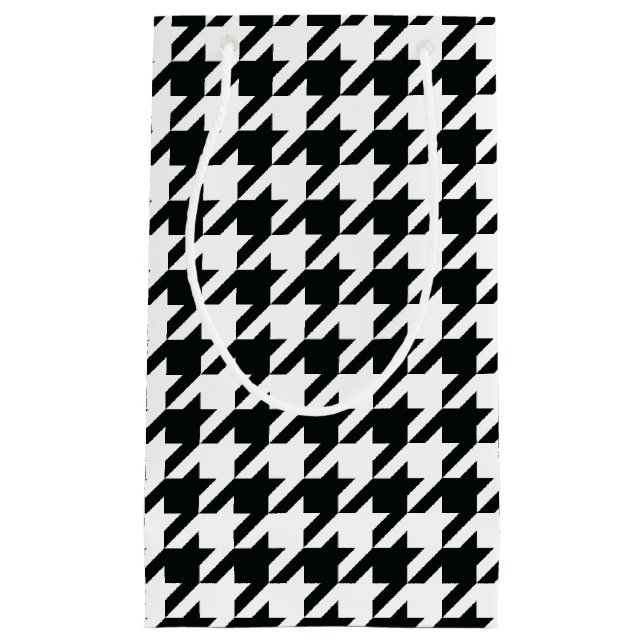 Petit Sac Cadeau Motif noir blanc de Houndstooth (Devant)
