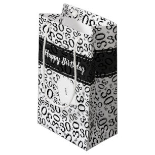 Petit Sac Cadeau Motif noir et blanc de nombre de joyeux 30ème
