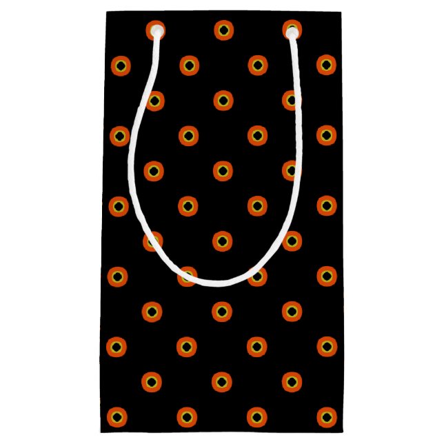 Petit Sac Cadeau Motif noir vert orange (Devant)